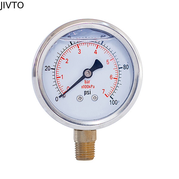 7 Bar Lower Mount  Dual Scale Pressure Gauge 1/4 NPT 2'' 50cm
