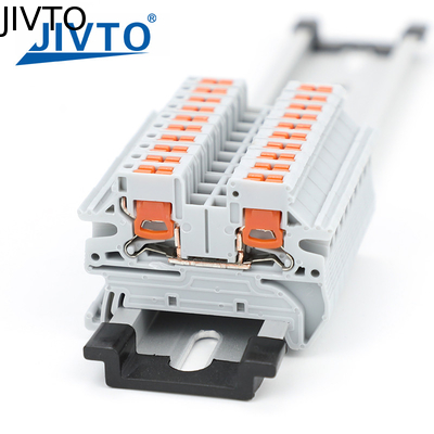 PTV 2.5 DIN Terminal Ferroviário Bloco Side-Entry Push-in Conexão 2.5mm2 26-12AWG Cable Wiring Conector de fio elétrico