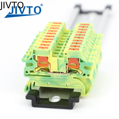 PTV 2.5-PE Terra Modular DIN Ferroviário Terminal Bloco Side-Entry Push-in Wiring Connector Elétrico 2.5mm