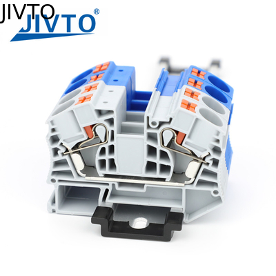 PT16 Din Rail Push-In Terminal Block, 16mm2 Elétrico Feed-Through Cable Plug Sem parafuso Terminal Strip Wire Connector